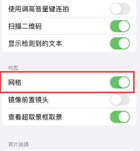 柳城苹果手机维修网点分享iPhone如何开启九宫格构图功能 